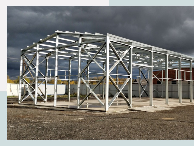 Двускатные ангары в Псков от 609 руб. за квадрат